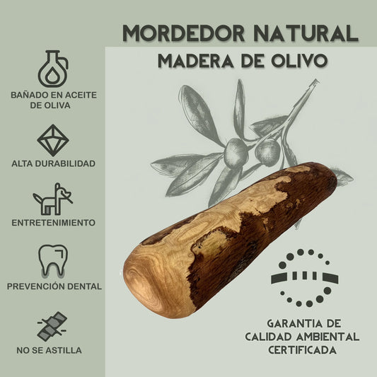 Mordedor de Madera de Olivo para Perros EFOS | Antisarro y Antiestrés