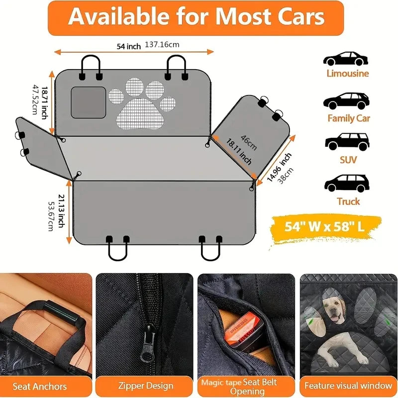 Funda Impermeable para Asiento Trasero de Coche | Mascotas