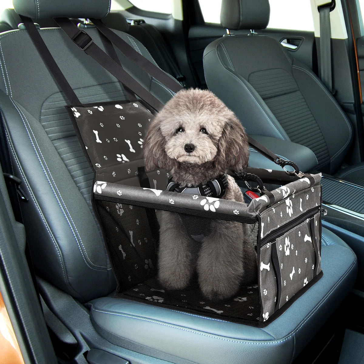 Asiento de Coche para Perros Nobleza | Elevador Plegable e Impermeable