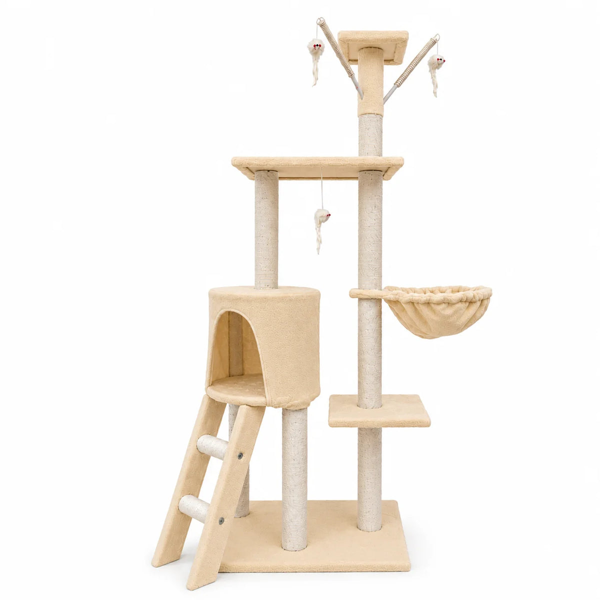 Rascador para Gatos Cottecota con Torre, Casita y Hamaca