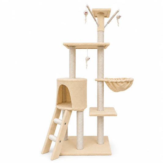 Rascador para Gatos Cottecota con Torre, Casita y Hamaca