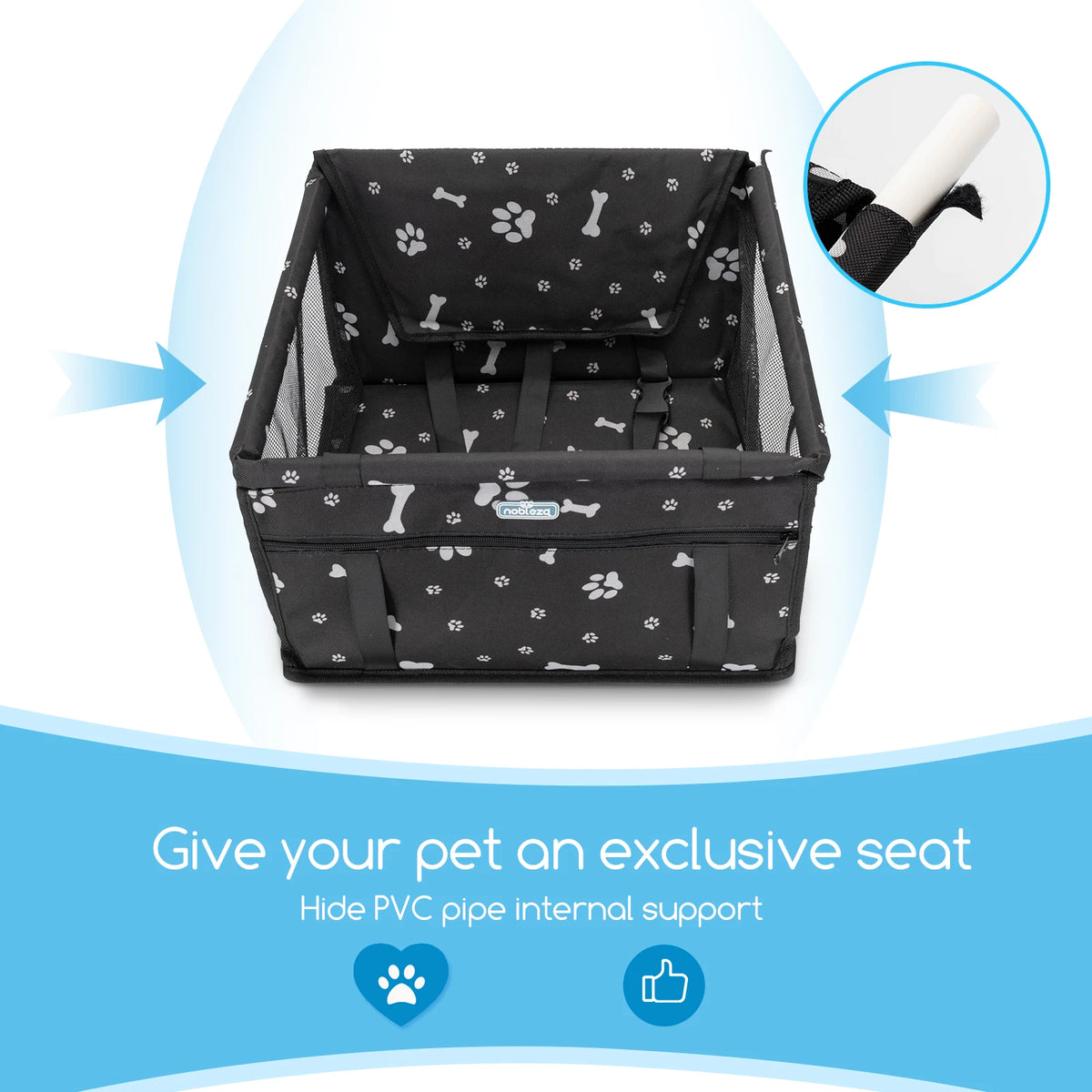 Asiento de Coche para Perros Nobleza | Elevador Plegable e Impermeable