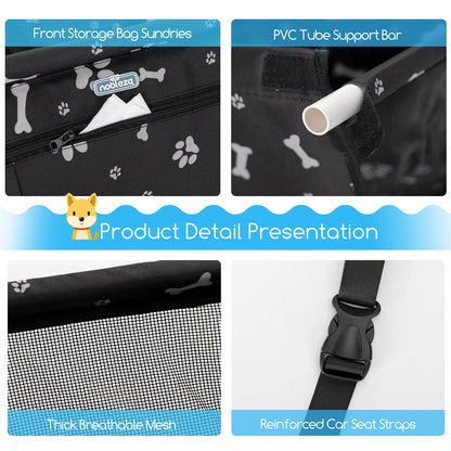 Asiento de Coche para Perros Nobleza | Elevador Plegable e Impermeable