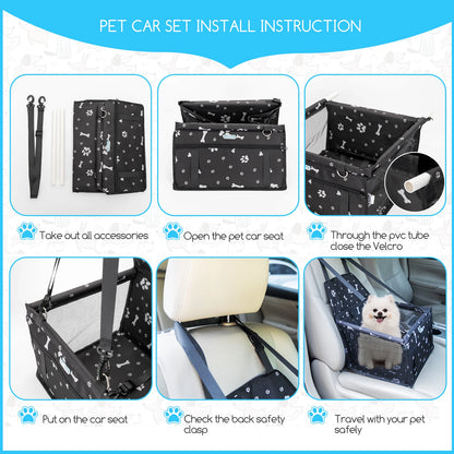 Asiento de Coche para Perros Nobleza | Elevador Plegable e Impermeable