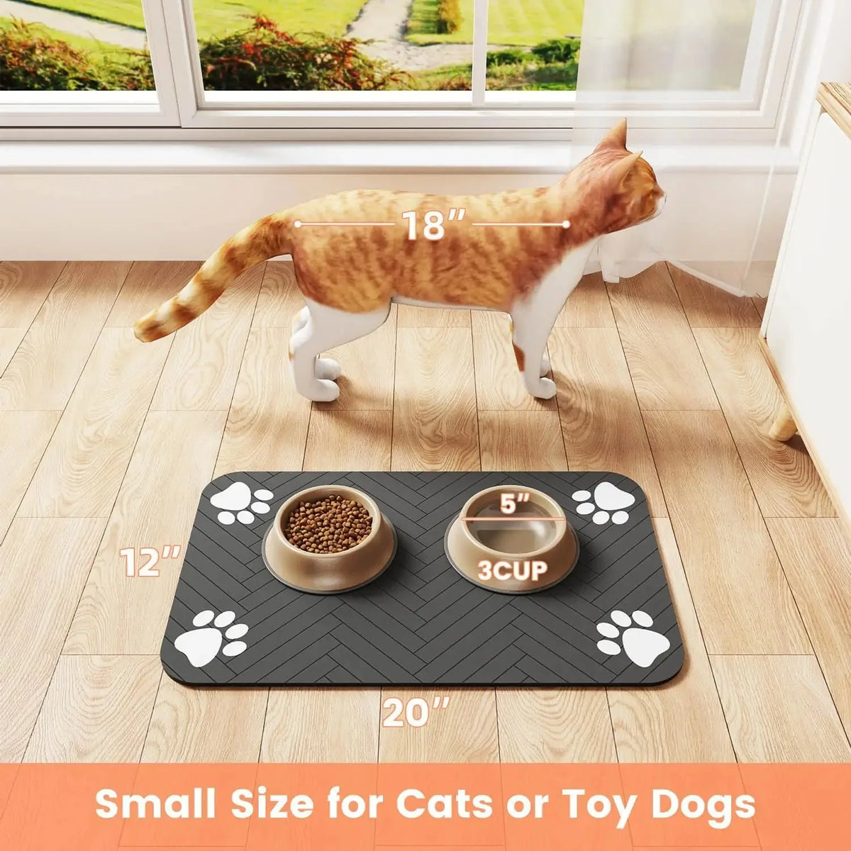 Alfombrilla Absorbente para Comederos de Perros y Gatos
