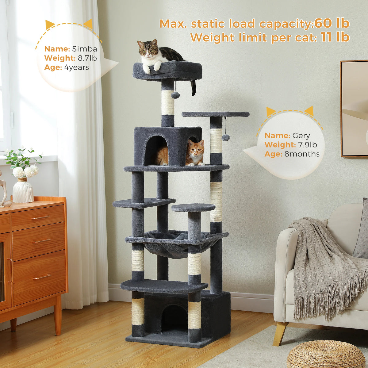 Rascador Torre para Gatos Pawz Road | Multinivel con Sisal